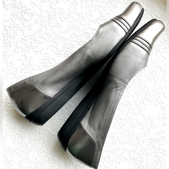 Easy Spirits Womens Silver Metallic Leather Size 8 Slip On Casual/Dress Shoe - Picture 4 of 6